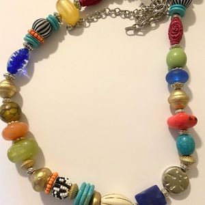 NWT CHICOS COLORFUL BAUBLE BEAD NECKLACE 42”